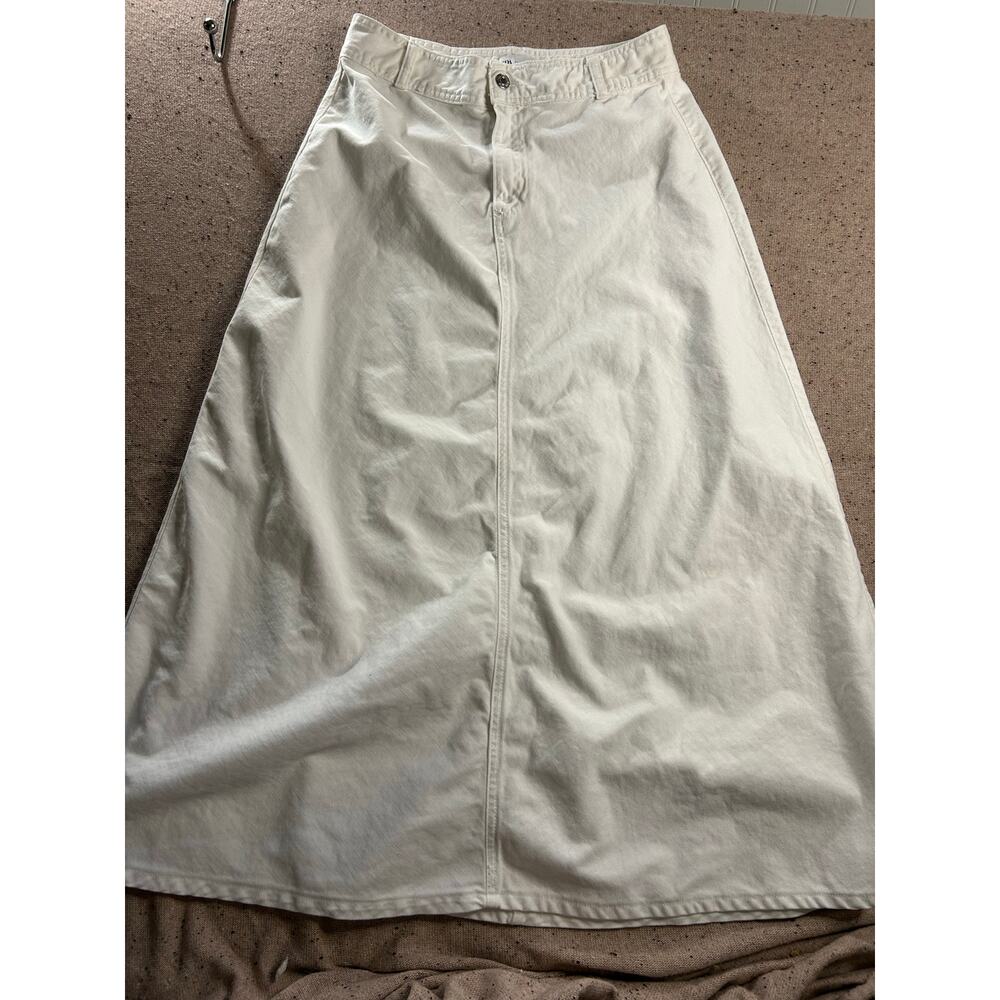 Zara White Denim Maxi Skirt – Size Small